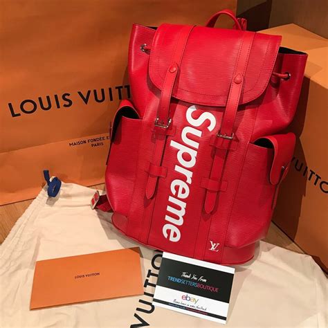 supreme x lv bag ebay|louis vuitton supreme backpack price.